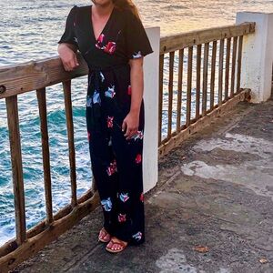 Charlotte Russe Pink and Black Jumpsuit